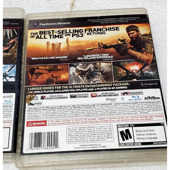 Call of Duty PS3 Game Lot  Ghosts 2013 & Black Ops 2010 Shooter Action Bundle - Picture 12 of 12
